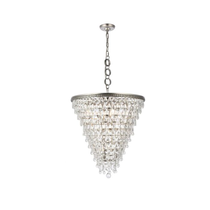 Nordic 7-Light Chandelier in Antique Silver