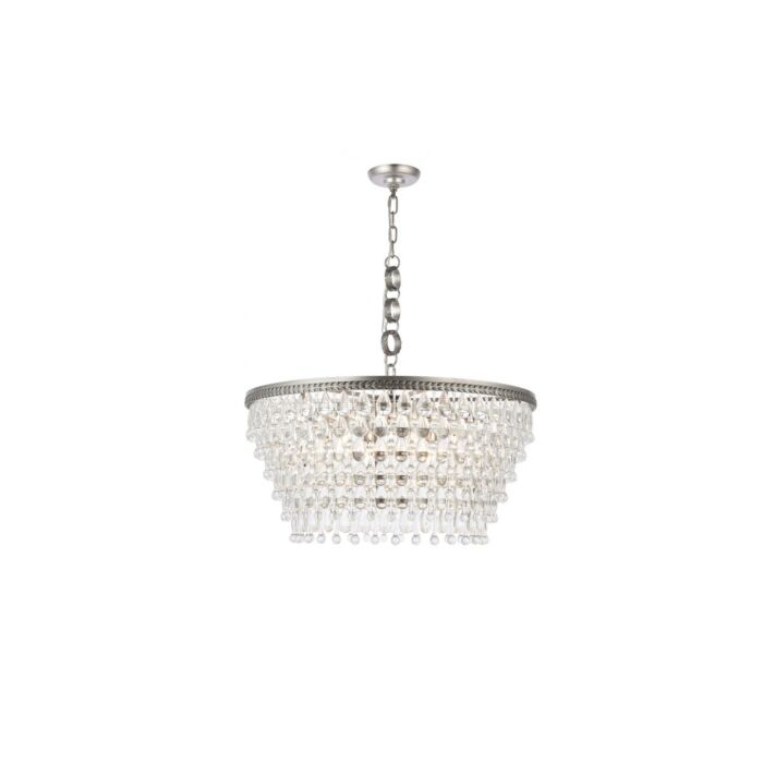 Nordic 6-Light Chandelier in Antique Silver