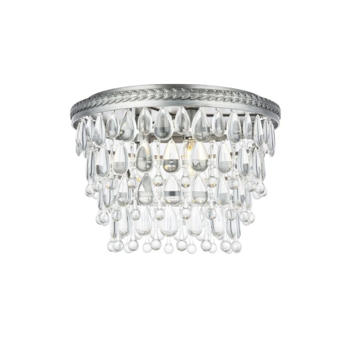 Nordic 3-Light Flush Mount in Antique Silver