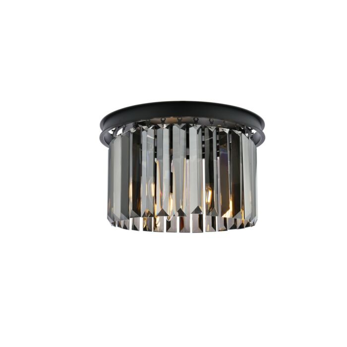 Sydney 3-Light Flush Mount in Matte Black