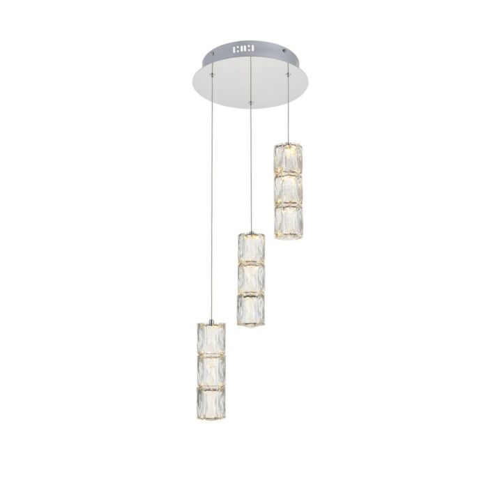 Polaris 3-Light LED Pendant in Chrome