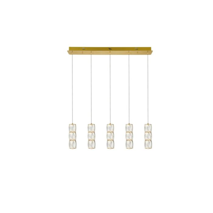 Polaris 5-Light LED Pendant in Gold