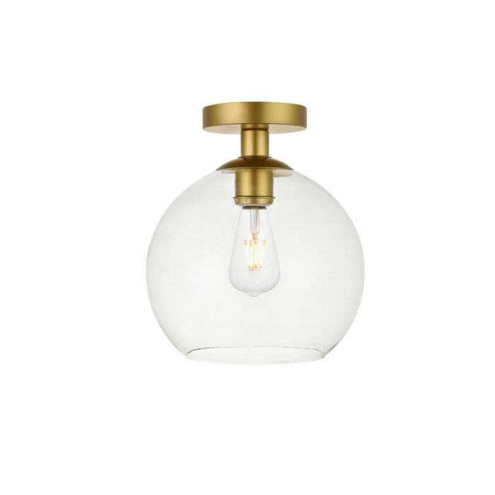 BAXTER 1-Light Flush Mount in Brass