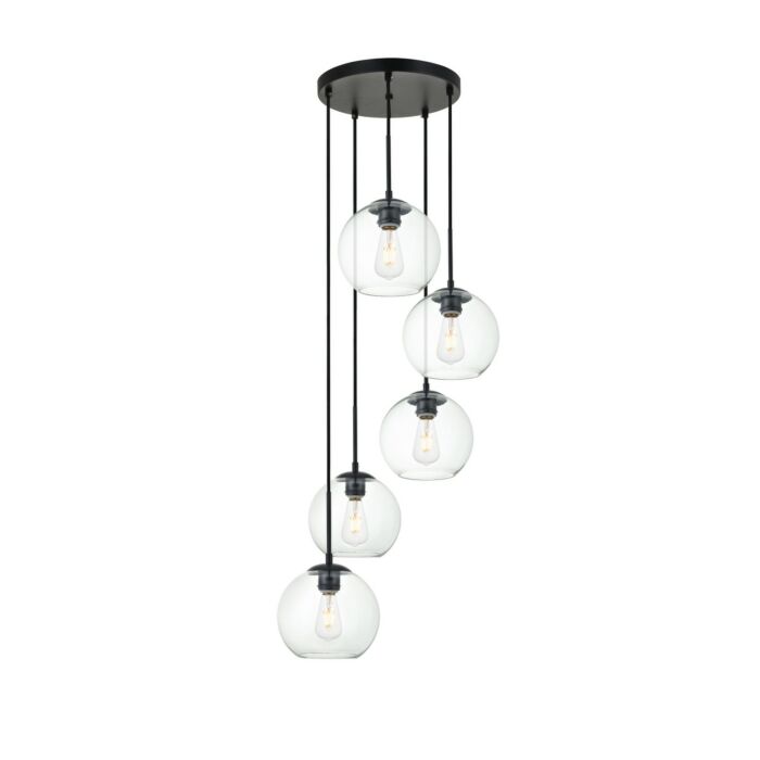 BAXTER 5-Light Pendant in Black