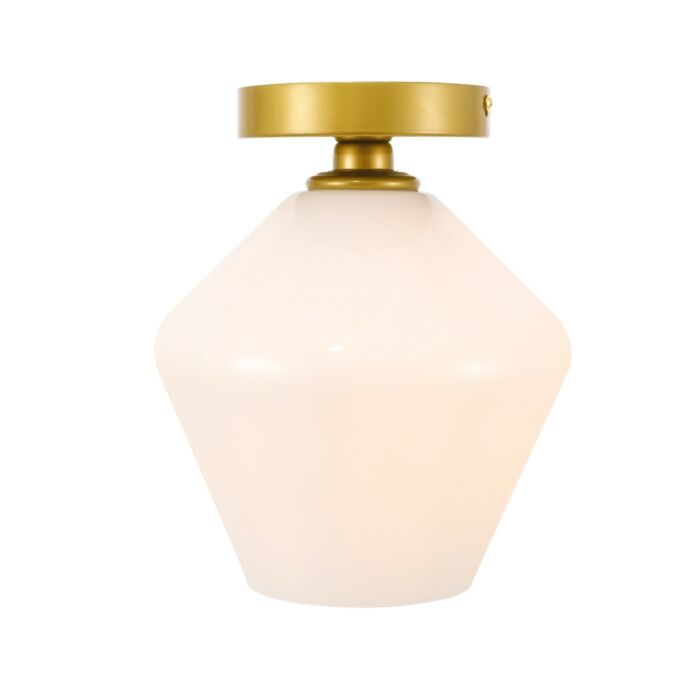 Gene 1-Light Flush Mount in Brass