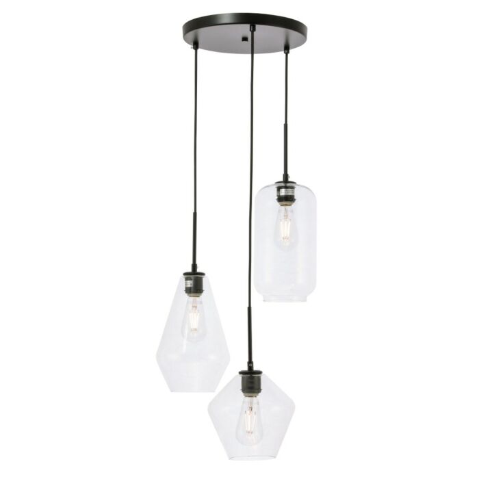 Gene 3-Light Pendant in Black