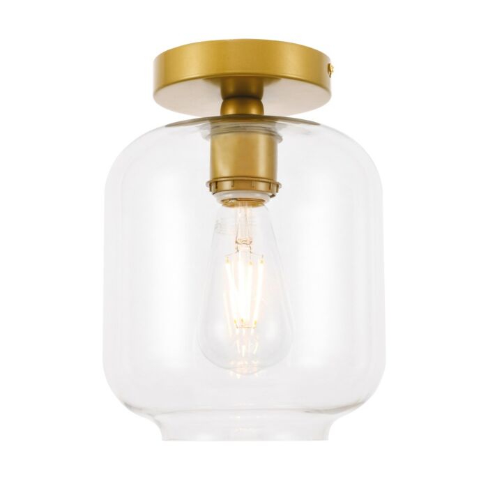 Collier 1-Light Flush Mount in Brass