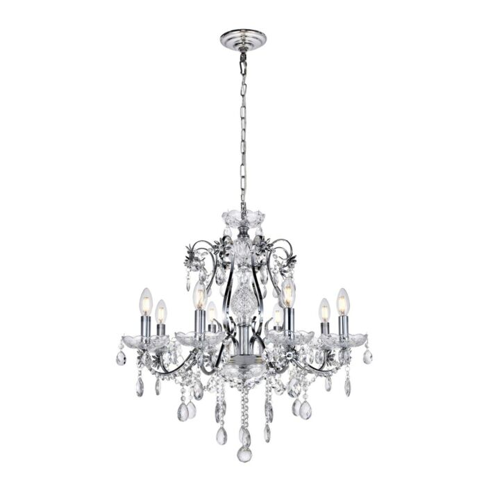 Voltaire 8-Light Chandelier in Chrome
