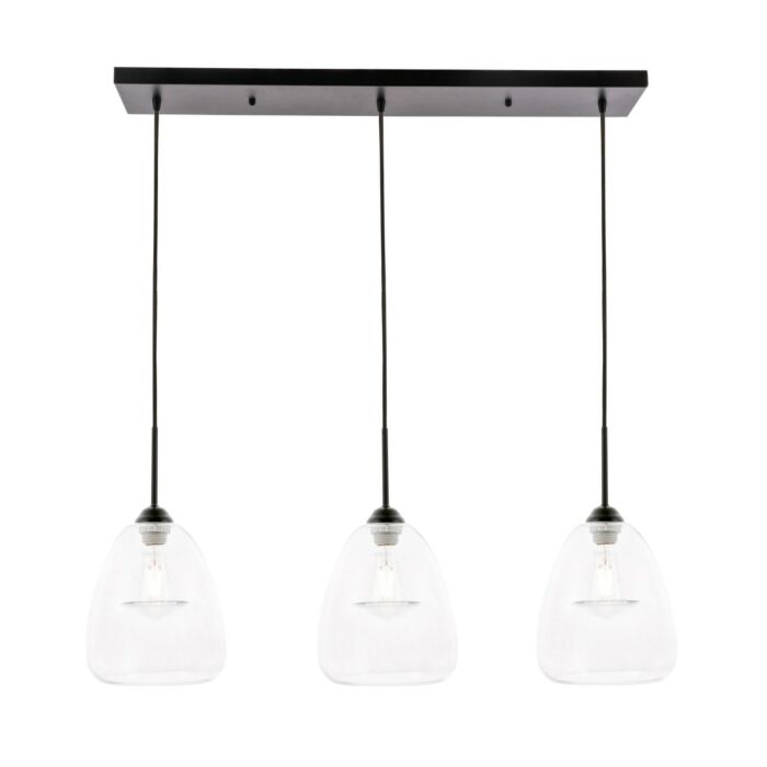 Kason 3-Light Pendant in Black