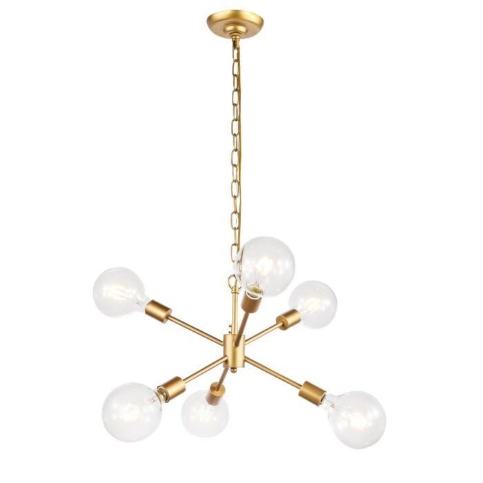 Nolan 6-Light Pendant in Brass