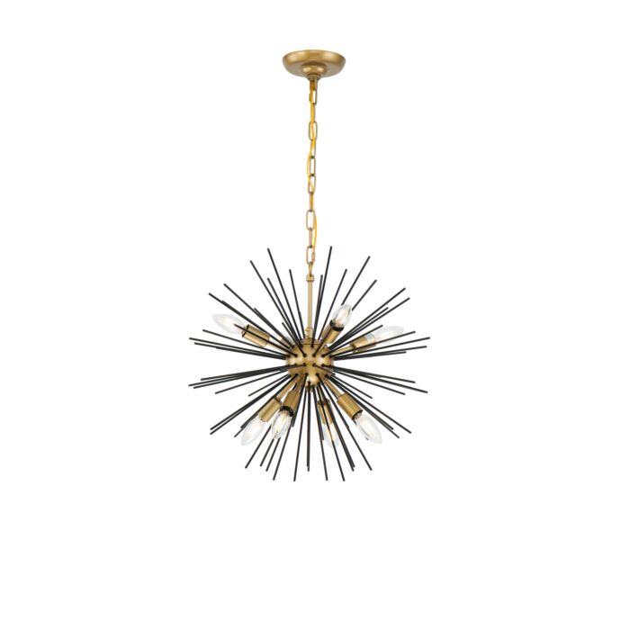 Timber 8-Light Pendant in brass