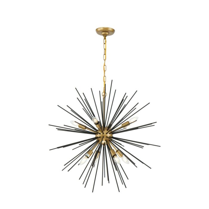 Timber 8-Light Pendant in brass