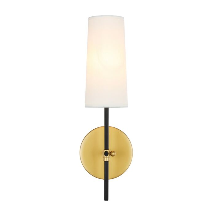 Mel 1-Light Wall Sconce in Brass and Black