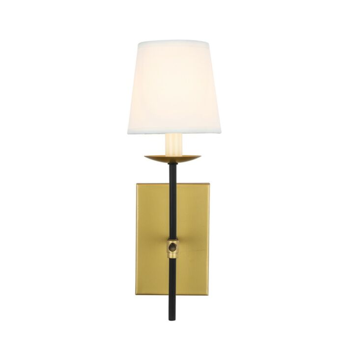 Eclipse 1-Light Wall Sconce in Brass and Black