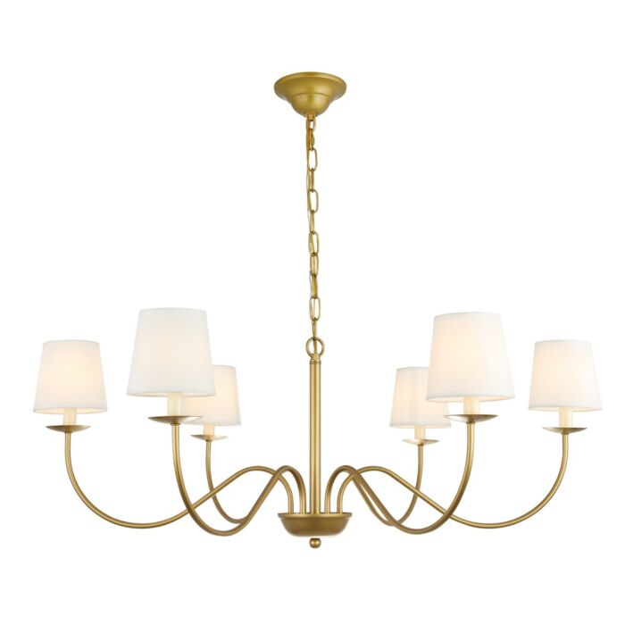 Eclipse 6-Light Chandelier in Brass