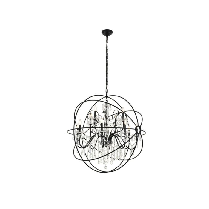 Cordelia 12-Light Pendant in black