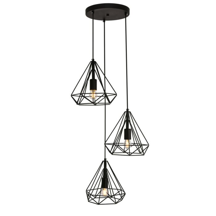 Jago 3-Light Pendant in Black