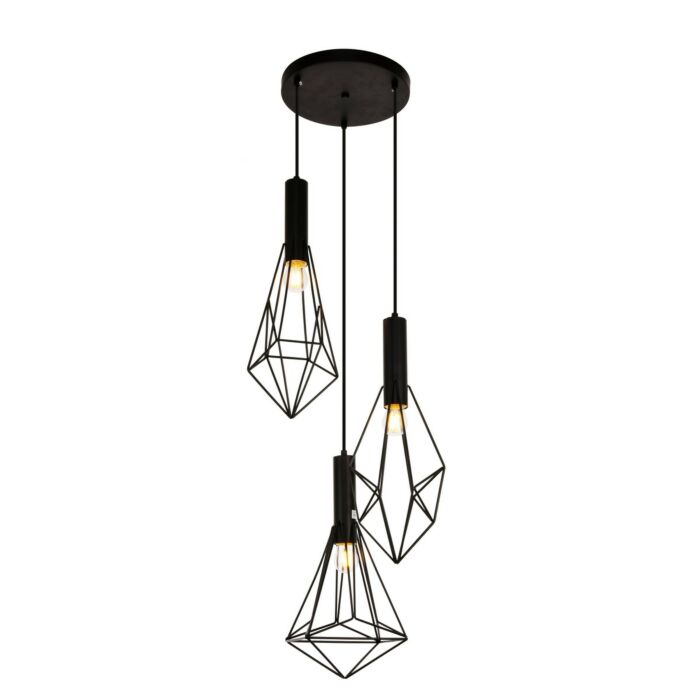 Jago 3-Light Pendant in Black