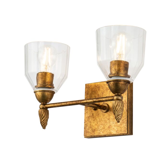 Felice 2-Light Bathroom Vanity Light in Gold