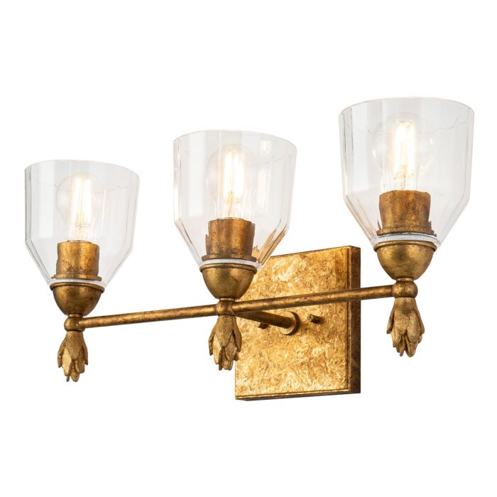 Felice 3-Light Bathroom Vanity Light in Gold