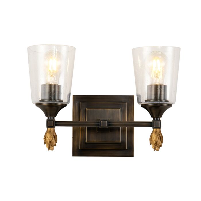 Vetiver 2-Light Bathroom Vanity Light in Dark Bronze
