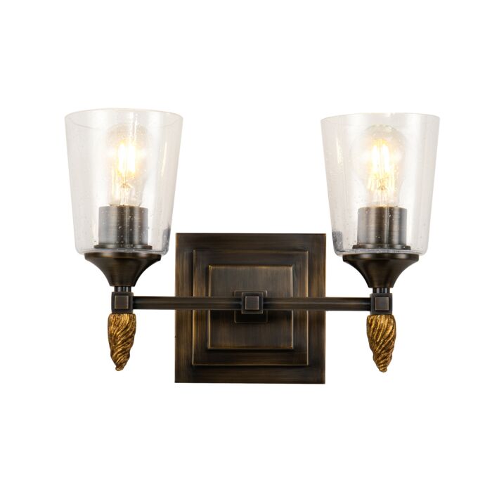 Vetiver 2-Light Bathroom Vanity Light in Dark Bronze