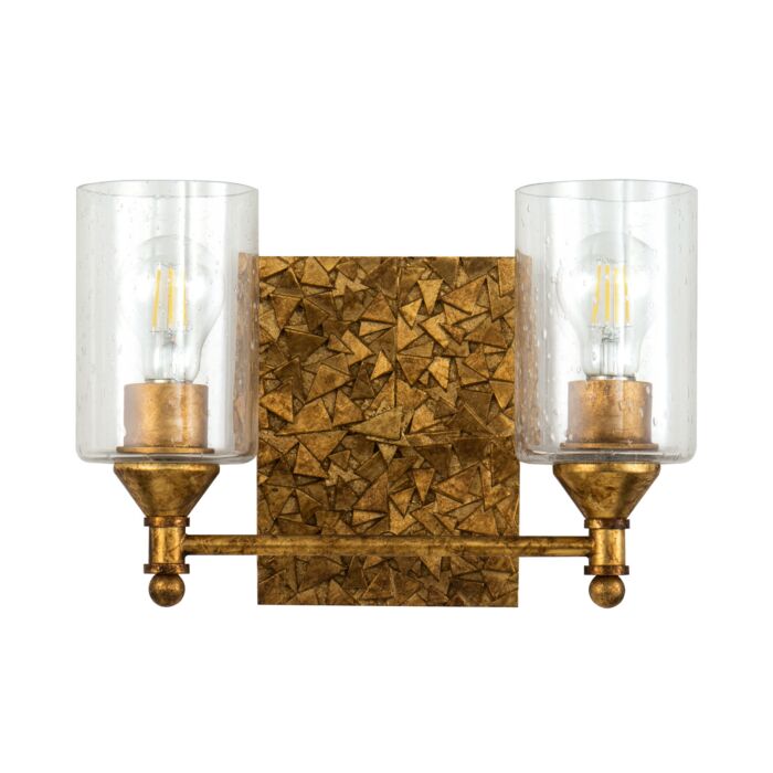 Mosaic 2-Light Bathroom Vanity Light in Gold