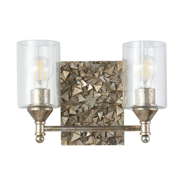 Mosaic 2-Light Bathroom Vanity Light in Silver