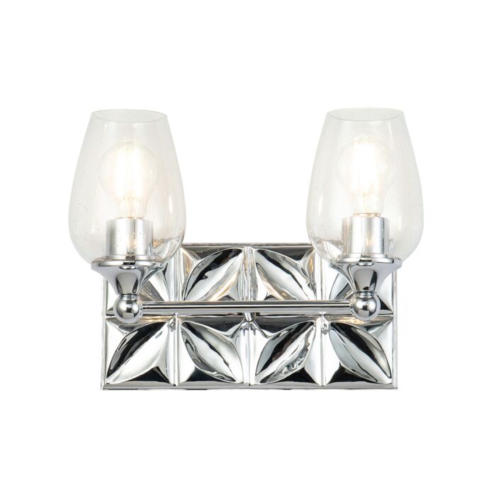 Epsilon 2-Light Bathroom Vanity Light in Polished Chrome