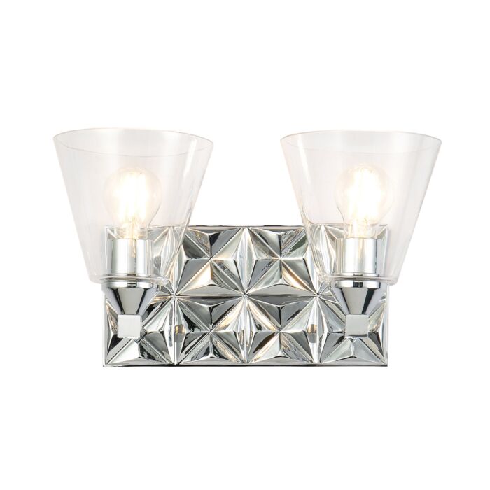Alpha 2-Light Bathroom Vanity Light in Polished Chrome