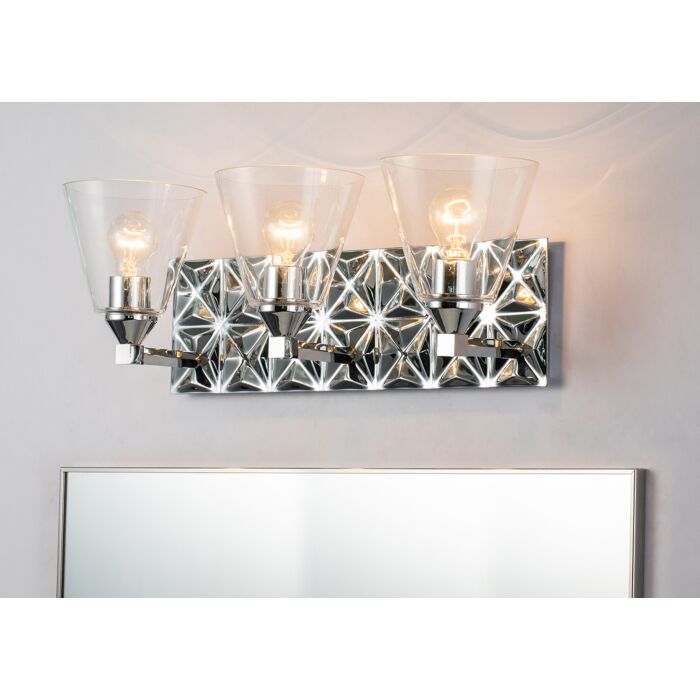 Alpha 3-Light Bathroom Vanity Light in Polished Chrome