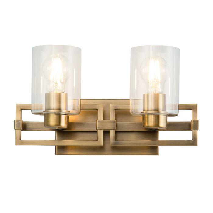 Estes 2-Light Bathroom Vanity Light in Antique Brass
