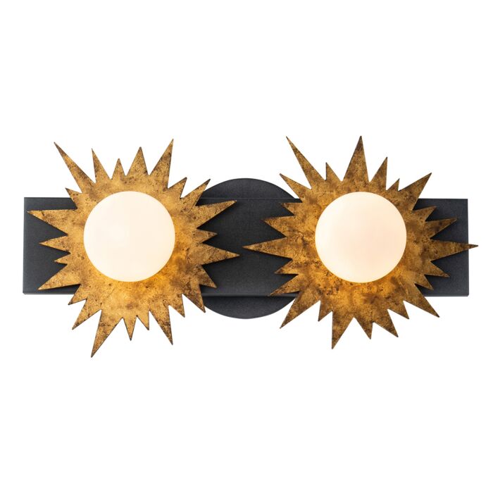 Soleil 2-Light LED Bathroom Vanity Light in WZC+Gold