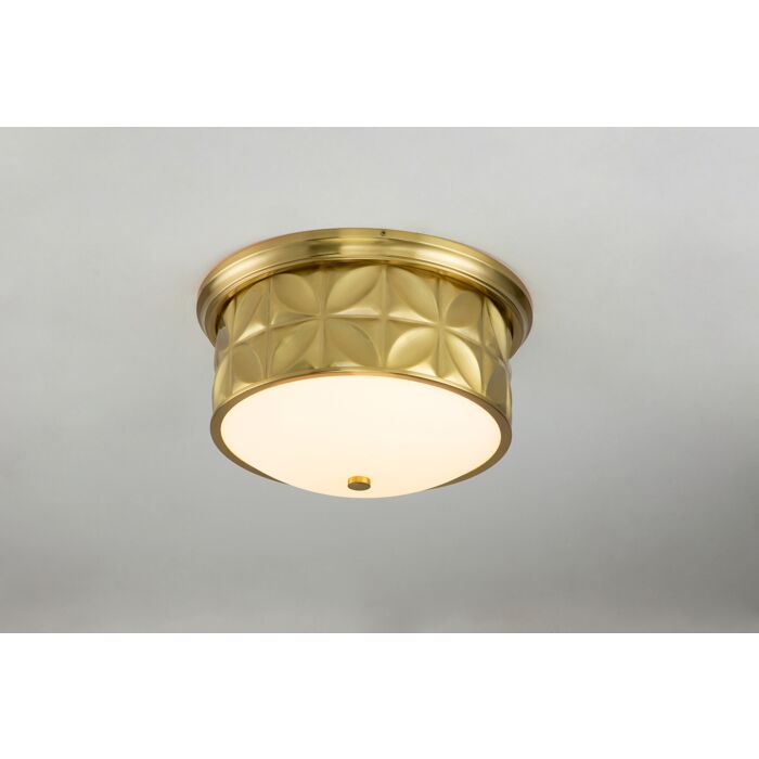Epsilon 3-Light Flush Mount in Aged Brass