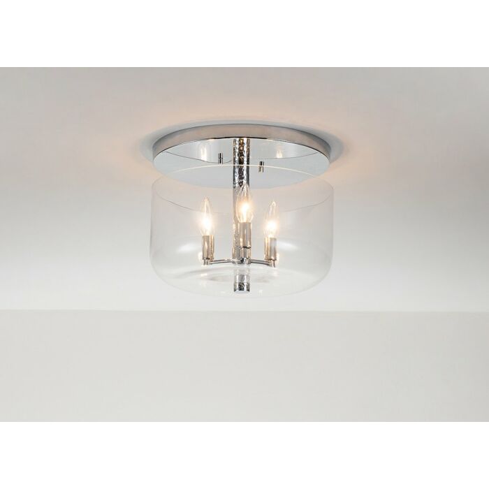 Rampart 3-Light Flush Mount in Polished Chrome
