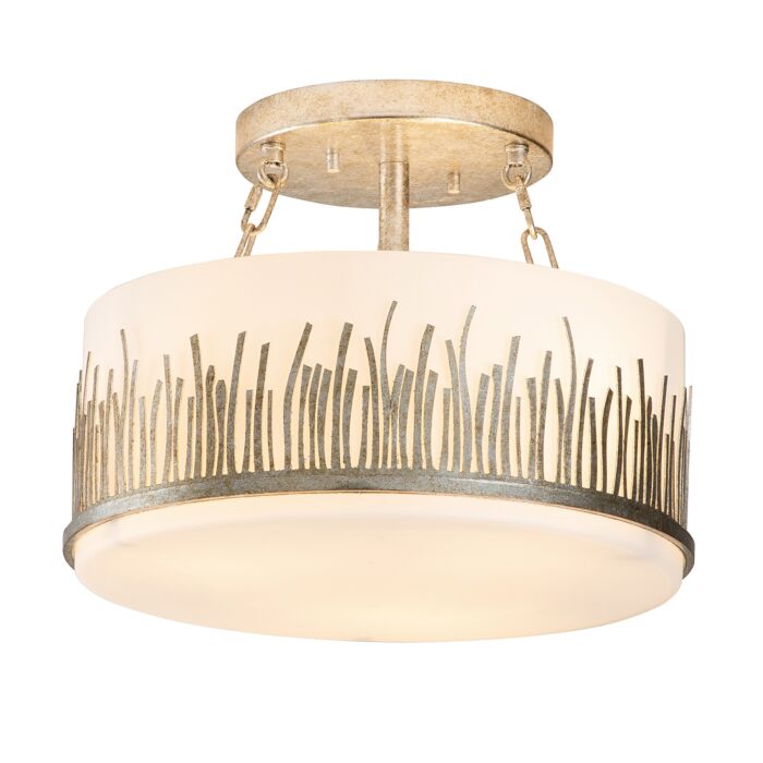 Sawgrass 3-Light Semi-Flush Mount in Silver