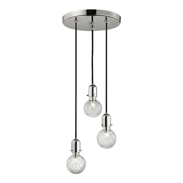 Hudson Valley Marlow 3 Light 7 Inch Pendant Light in Polished Nickel