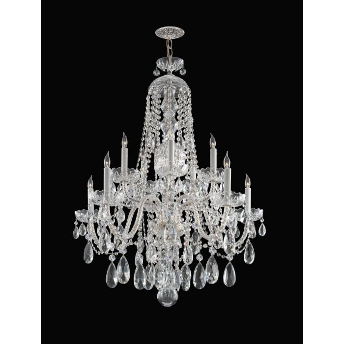 Crystorama Traditional Crystal 10 Light 35 Inch Traditional Chandelier in Polished Chrome with Clear Swarovski Strass Crystals