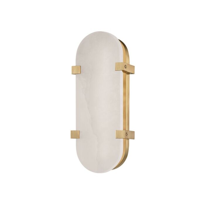 Hudson Valley Skylar 14 Inch Wall Sconce in Aged Brass
