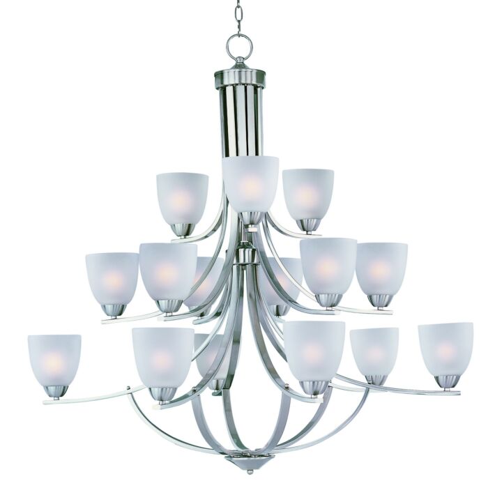 Maxim Lighting Axis 43 Inch 15 Light Multi Tier Chandelier in Satin Nickel