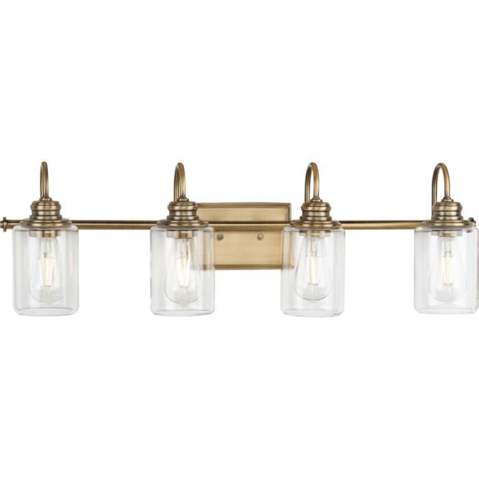 Aiken 4-Light Bathroom Vanity Light Bracket in Vintage Brass