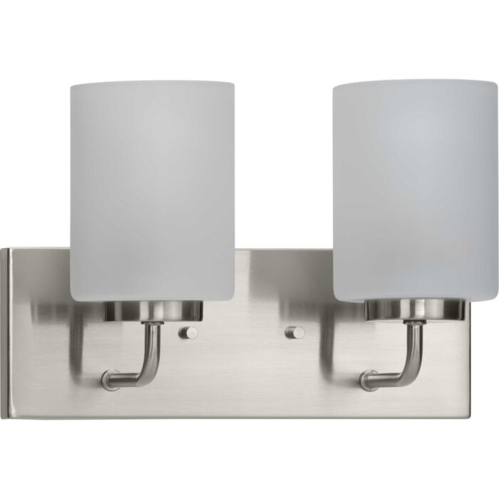 Merry 2-Light Bathroom Vanity Light Bracket in Brushed Nickel