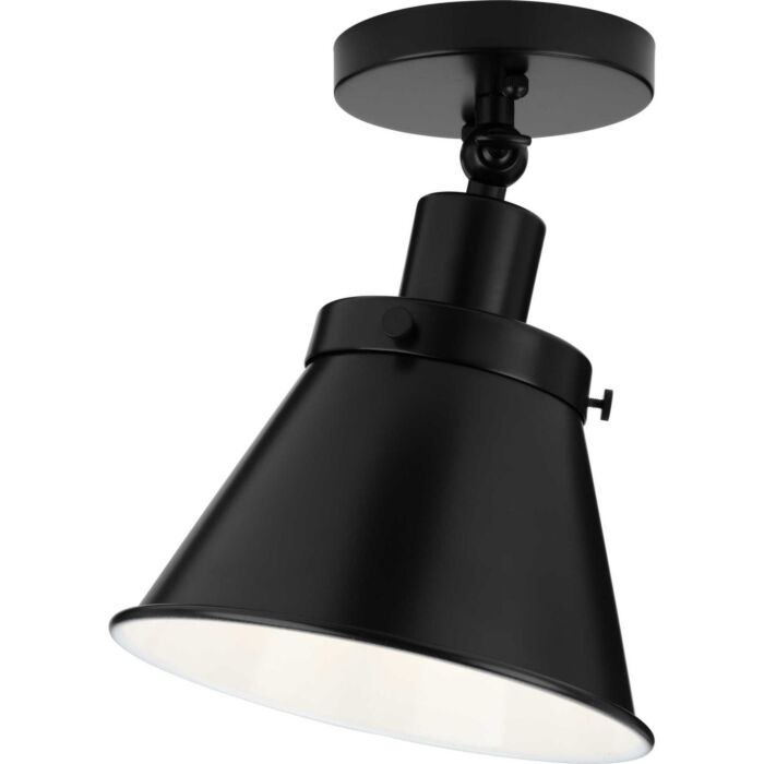Hinton 1-Light Flush Mount in Matte Black