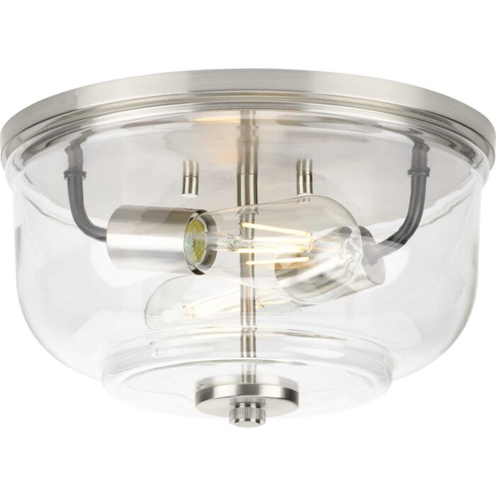 Rushton 2-Light Flush Mount in Brushed Nickel