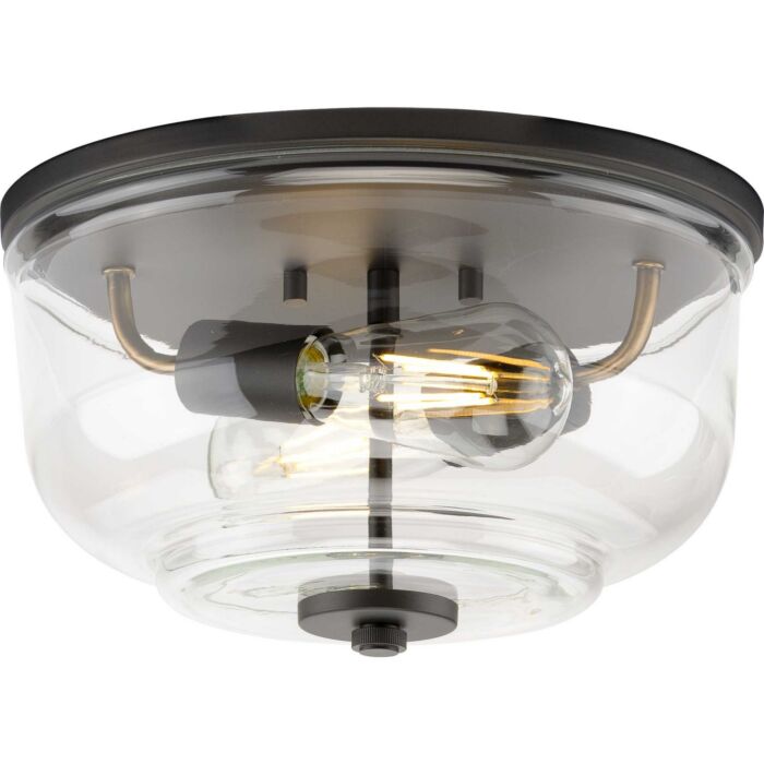 Rushton 2-Light Flush Mount in Graphite