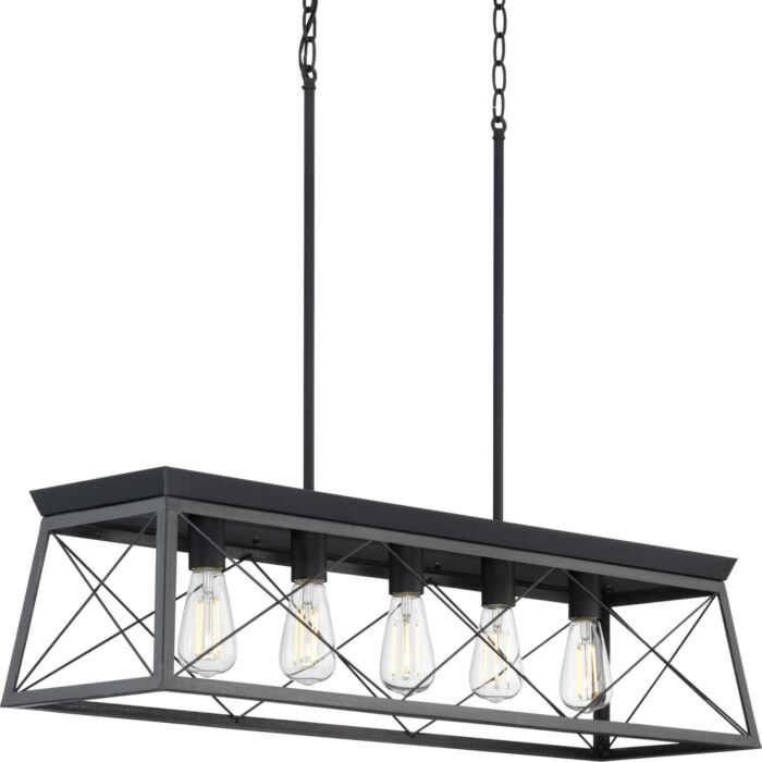 Briarwood 5-Light Island Chandelier in Textured Black