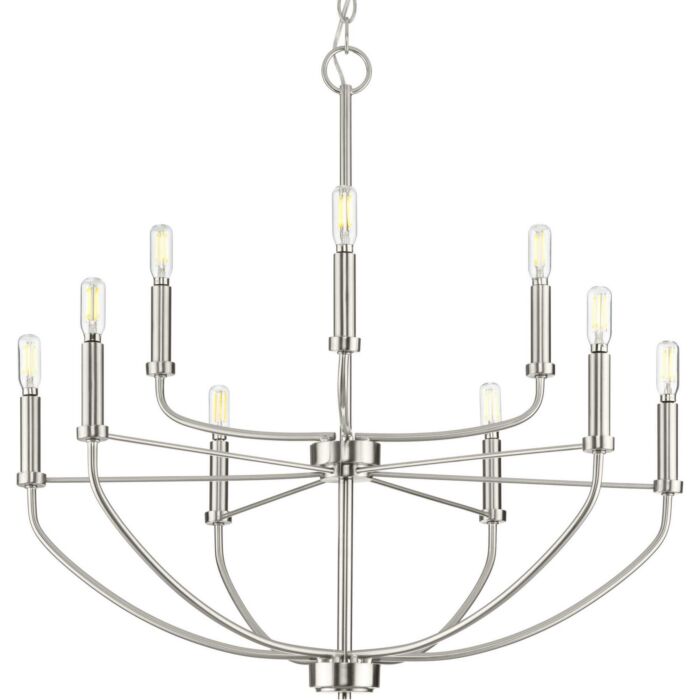 Leyden 9-Light Chandelier in Brushed Nickel