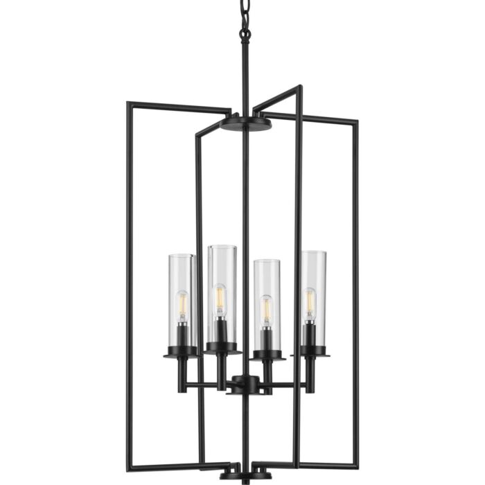 Kellwyn 4-Light Foyer Pendant in Matte Black