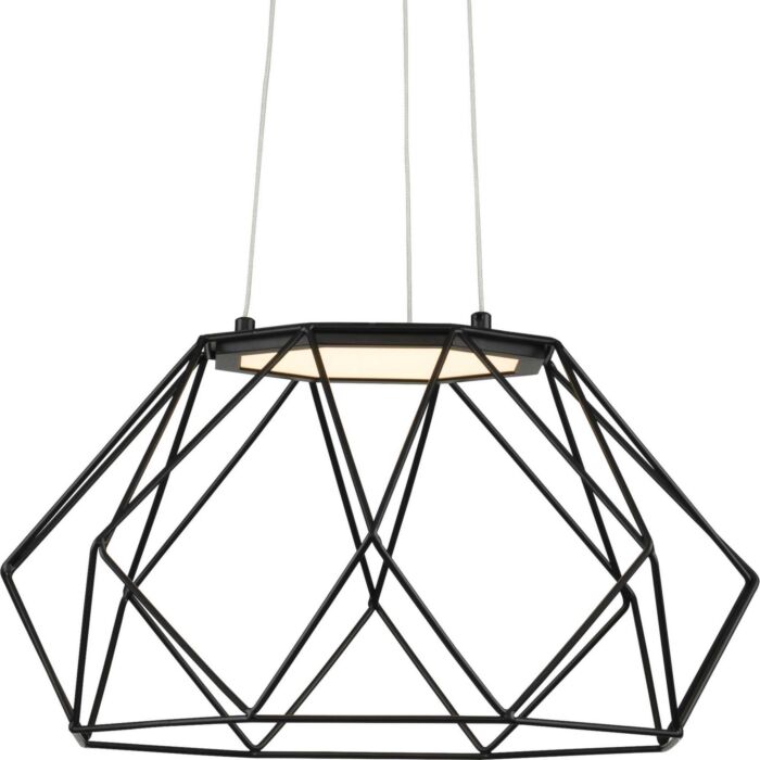 Geodesic LED 1-Light LED Pendant in Matte Black