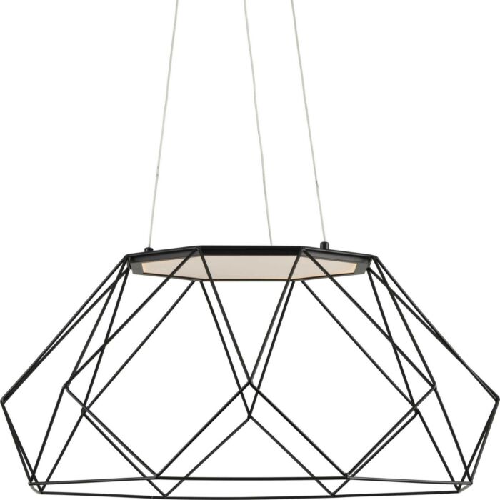 Geodesic LED 1-Light LED Pendant in Matte Black
